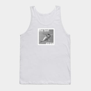 'The last straw' typography in a design with a dead fish strangled by plastic straws. Tank Top